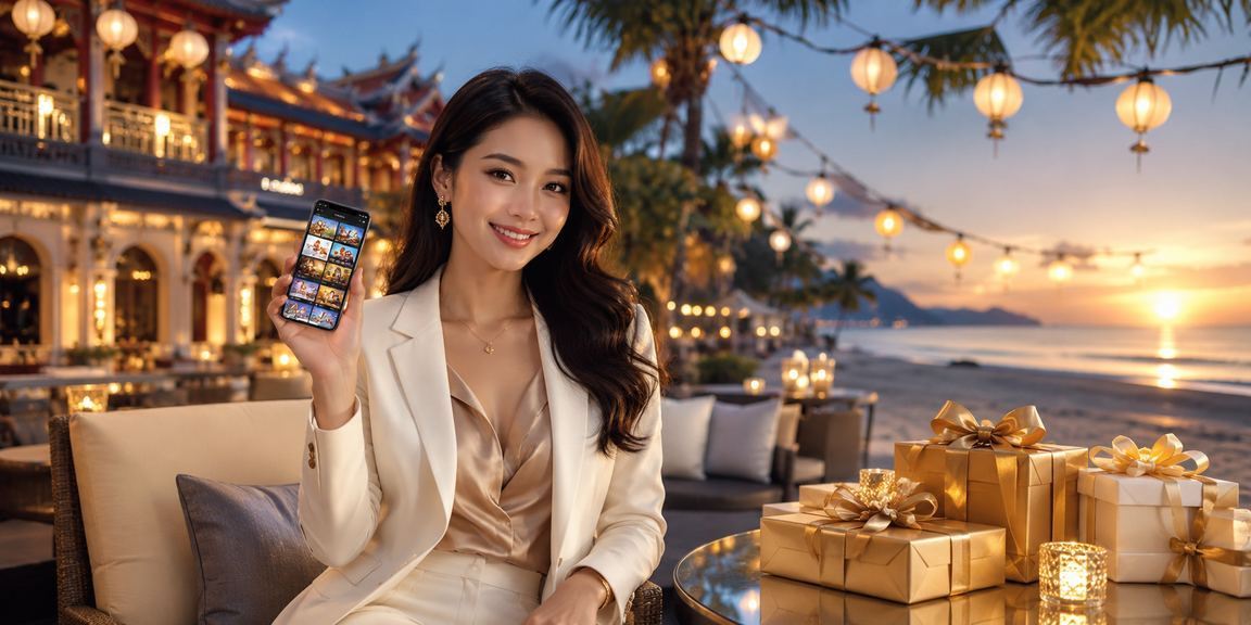 Người chơi sử dụng điện thoại tại bờ biển Huế để truy cập thông tin cá cược trực tuyến