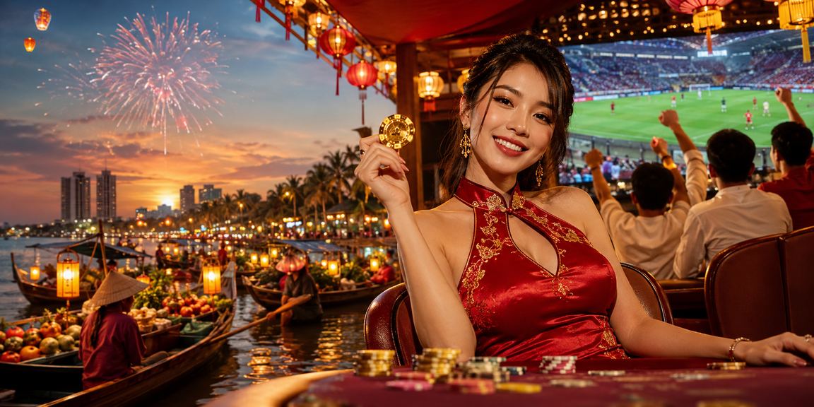 Người chơi thưởng thức trò chơi bài trực tuyến với khung cảnh bãi biển Vũng Tàu